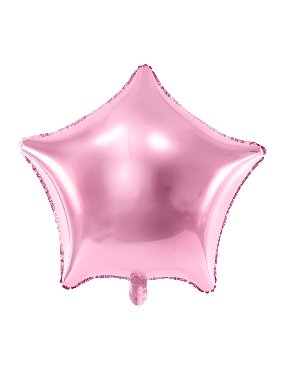Mise en situation dans un décor d'anniversaire du ballon aluminium étoile rose pastel