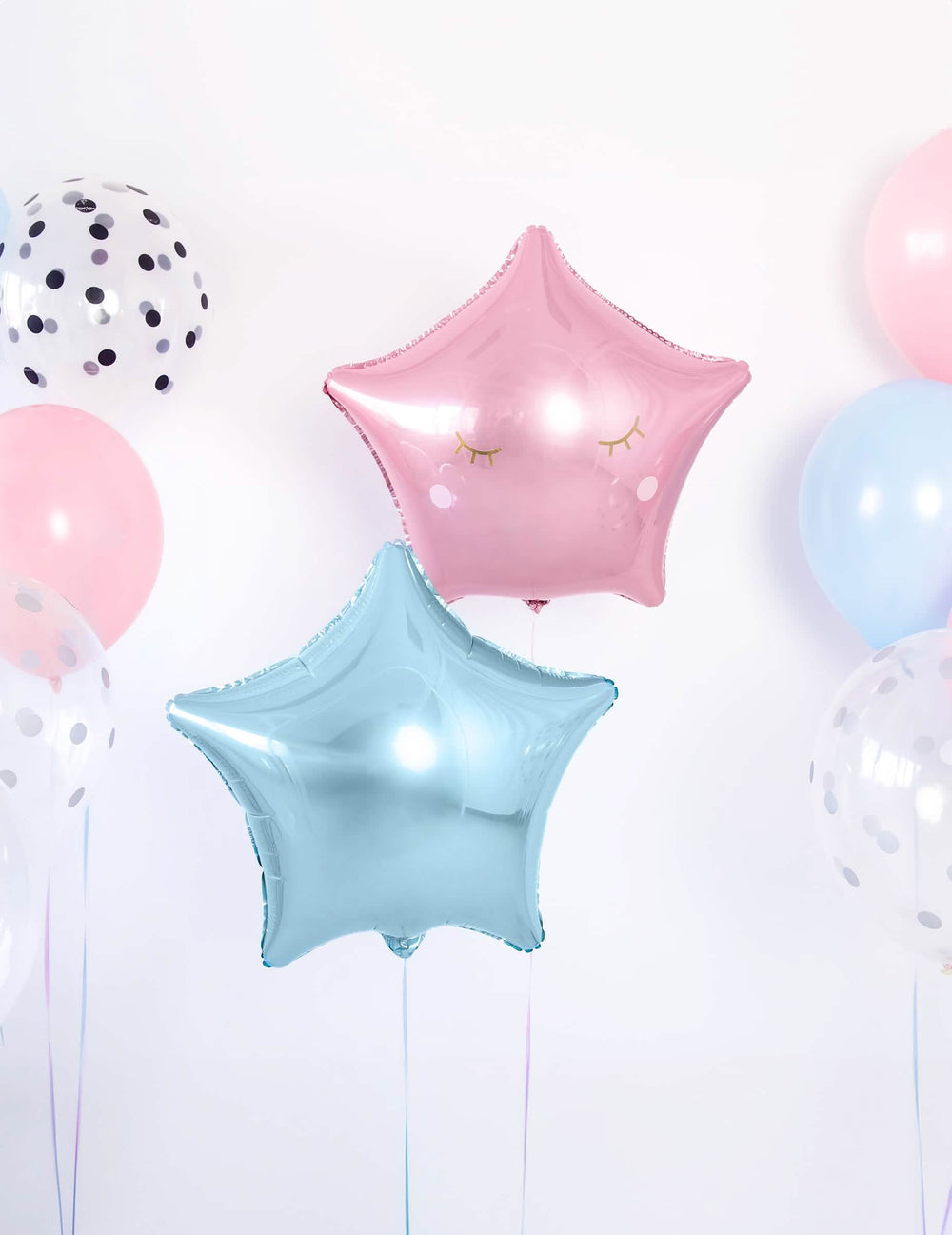 Mise em situação do balão de alumínio estrela para festa turquesa