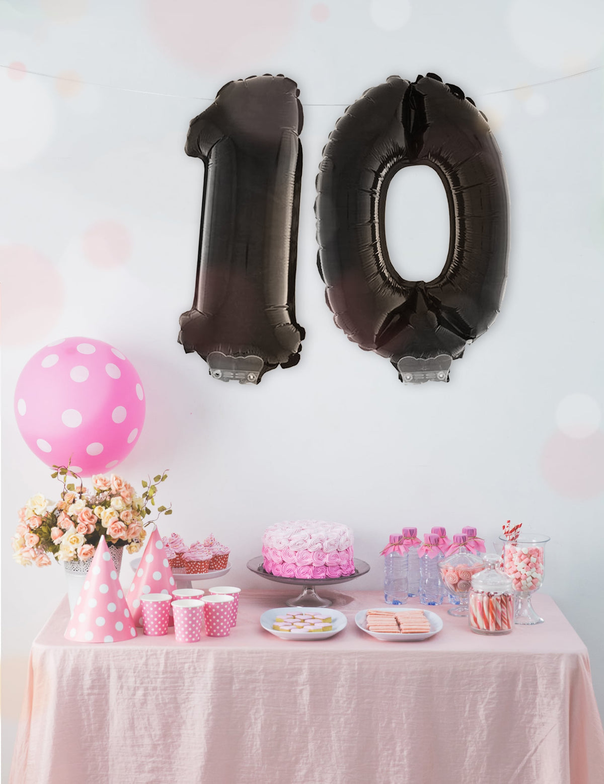 Mise en situation du Ballon aluminium chiffre pour fête