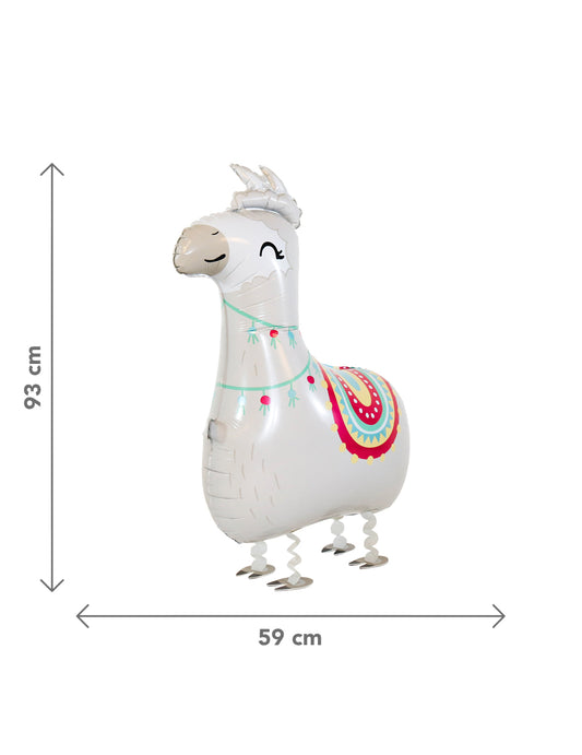 Dimensions détaillées du ballon aluminium géant Walking Lama