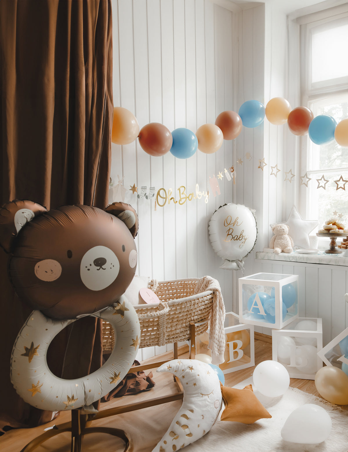 Balão de alumínio chocalho com ursinho de peluche 61 x 88 cm	
