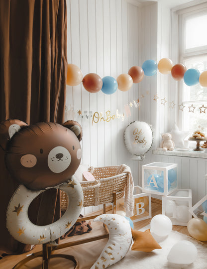 Balão de alumínio chocalho com ursinho de peluche 61 x 88 cm