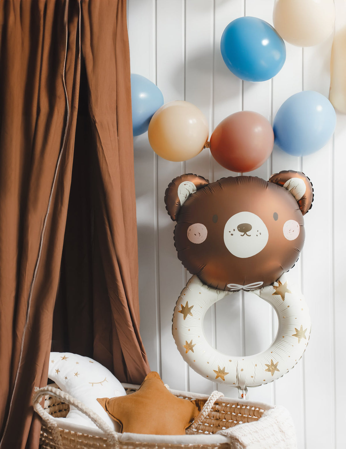 Balão de alumínio chocalho com ursinho de peluche 61 x 88 cm	