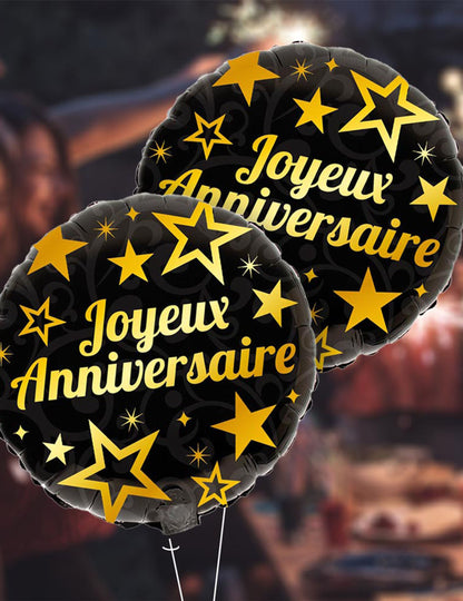 Duo de ballons du ballon aluminium joyeux anniversaire pour fête