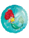 Balão de alumínio A pequena sereia para criança azul turquesa com Ariel e Polochon
