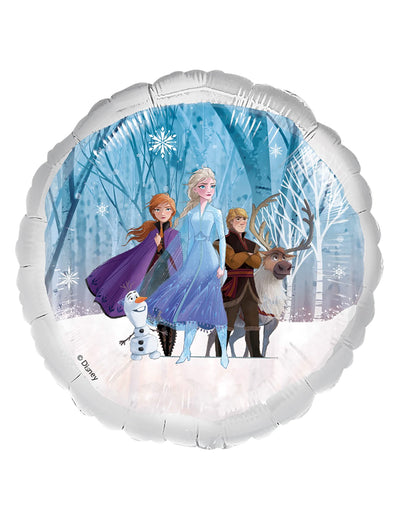 Balão de alumínio Frozen para criança azul e branco com Elsa, Anna e Olaf