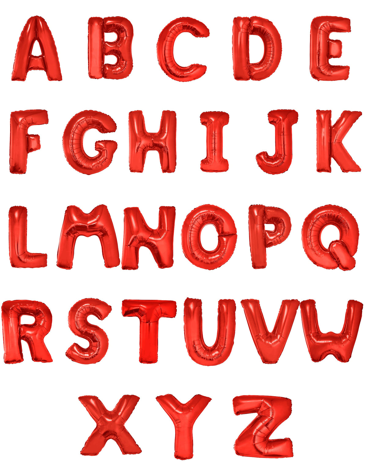 Alphabet complet de A à Z du ballon aluminium lettre pour fête