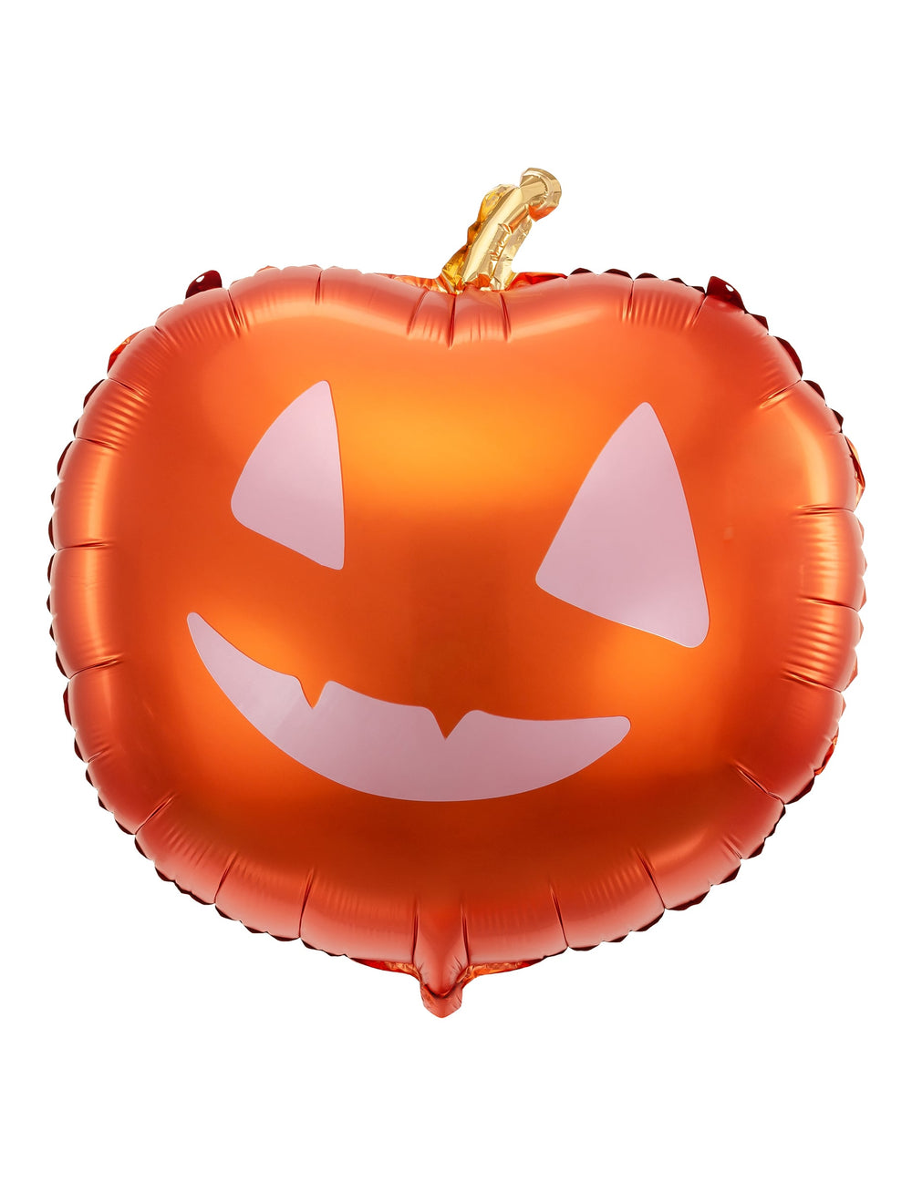 Ballon aluminium citrouille pour décoration d'Halloween orange mat avec visage souriant