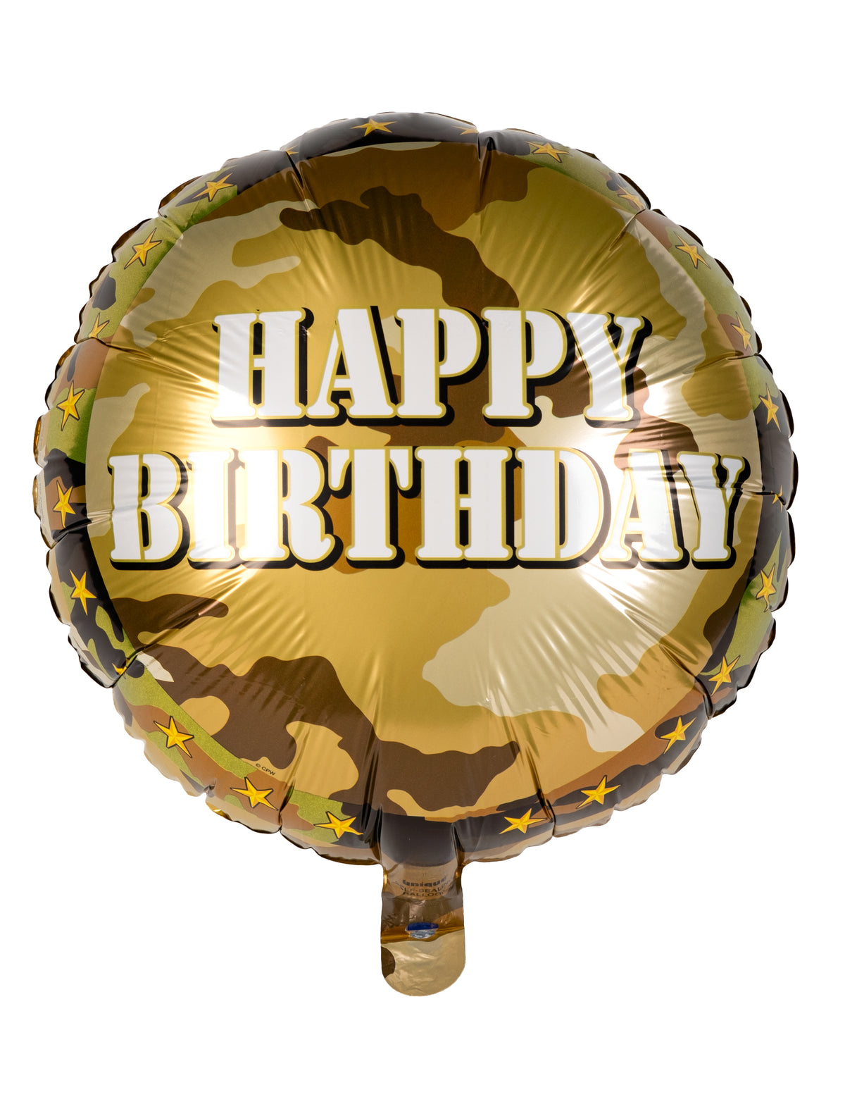Ballon aluminium militaire pour anniversaire camouflage avec inscription Happy Birthday