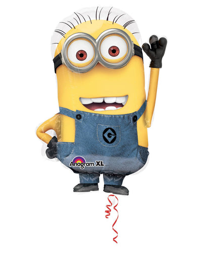 Ballon aluminium Dave Minions pour enfant jaune et bleu
