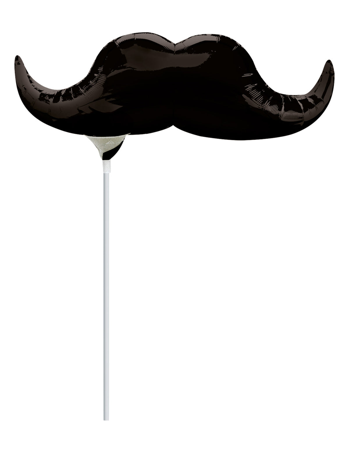 Vue de face sur tige du petit ballon en aluminium Moustache