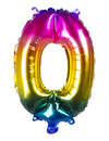 Ballon aluminium chiffre 0 pour fête multicolore dégradé