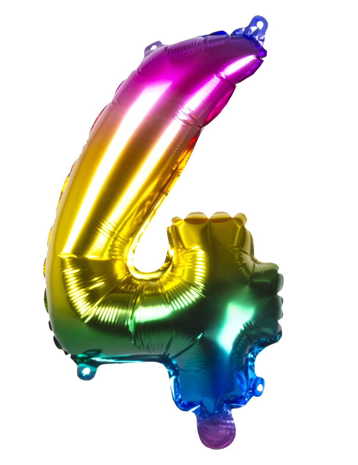Número 4 do balão de alumínio para festa multicores degradé