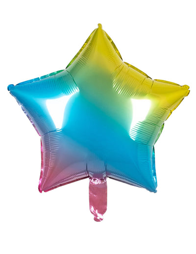 Ballon aluminium étoile pour fête multicolore