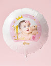 Balão de alumínio personalizável 1 ano rosa e dourado 50 cm