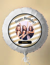 Balão de alumínio personalizável preto e dourado 50 cm