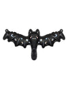 Ballon aluminium petite chauve-souris pour Halloween noir avec motifs lunes et étoiles holographiques
