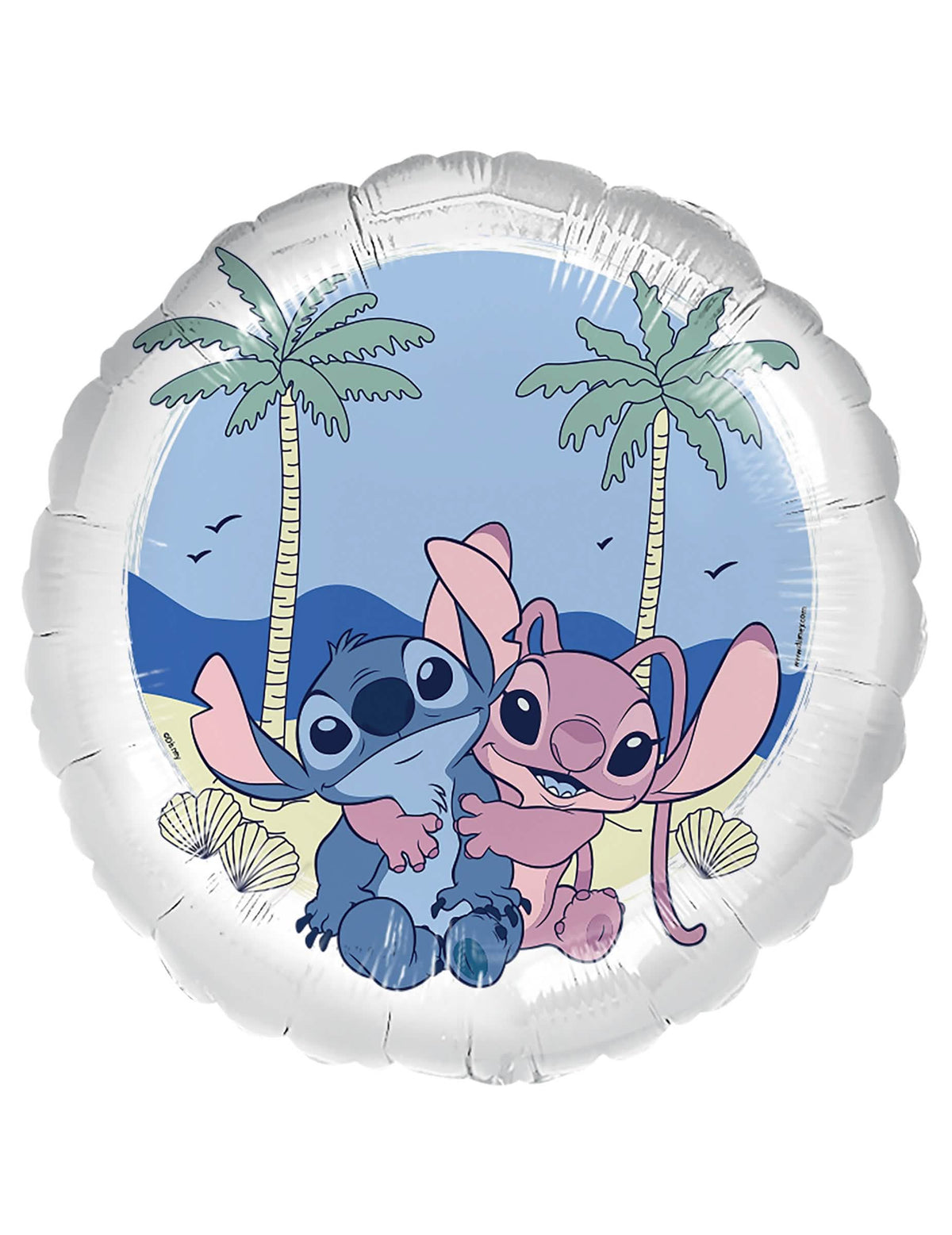 Balão de alumínio Stitch e Angel para criança azul e cor de rosa com decoração de praia