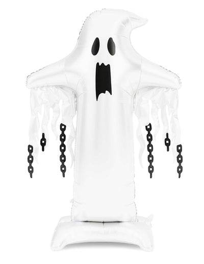 Balão de alumínio com suporte Fantasma XXL branco 109 x 165 cm