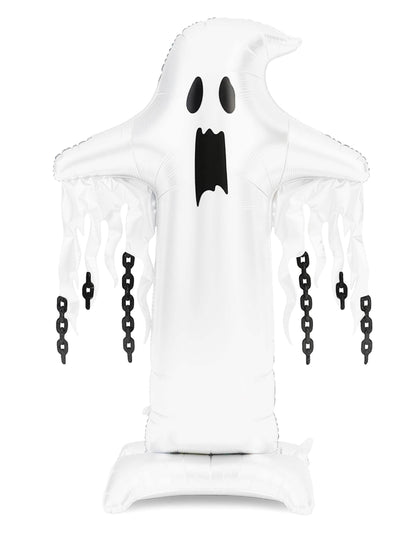 Balão de alumínio com suporte Fantasma XXL branco 109 x 165 cm