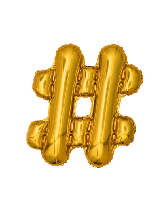 Ballon aluminium symbole # doré