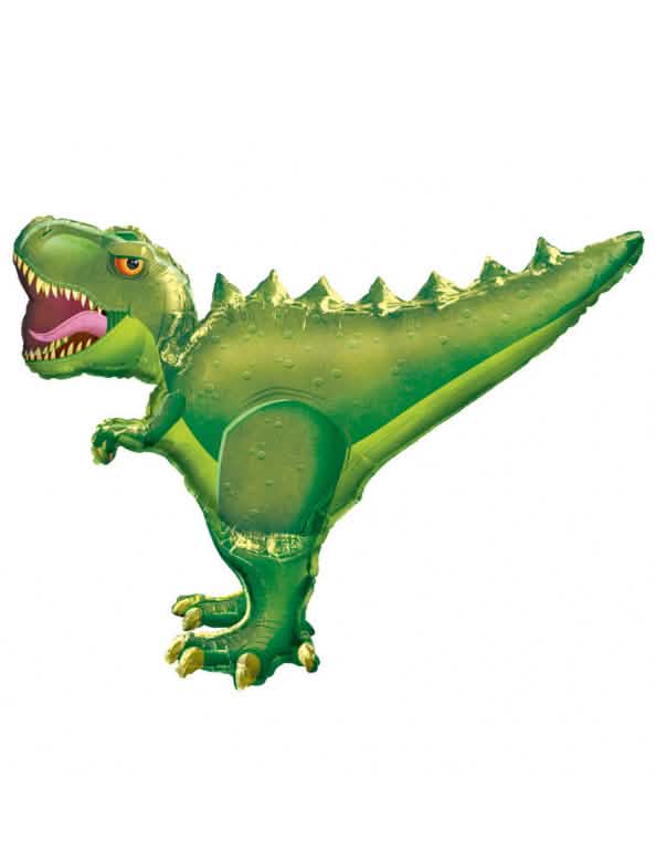 Balão de alumínio t-rex gigante para aniversário verde