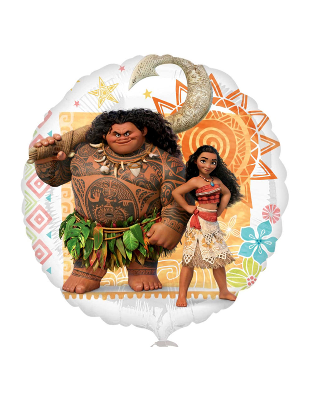 Détail de Maui et Vaiana du ballon aluminium Vaiana