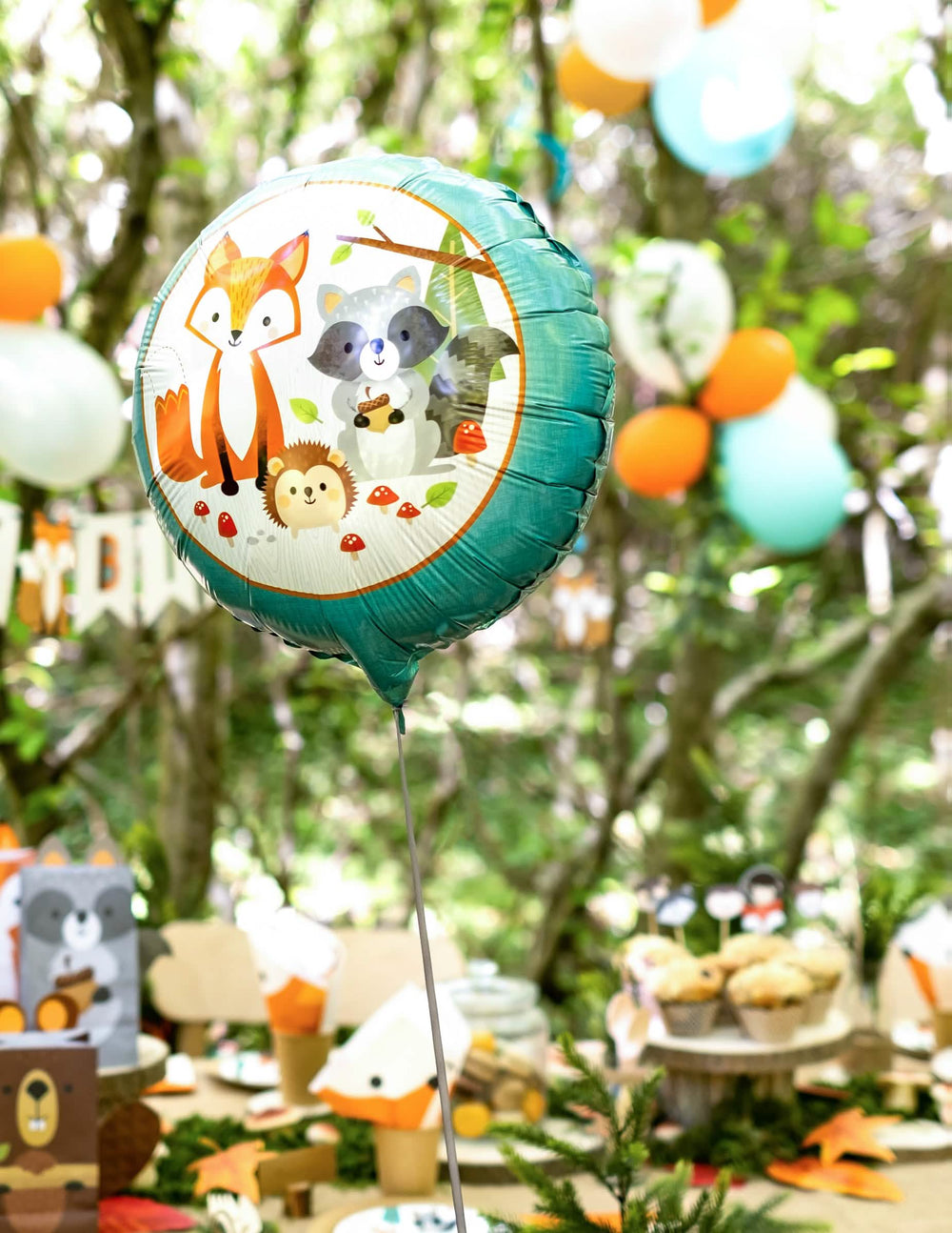 Decoração de festa campestre do balão em alumínio animal da floresta