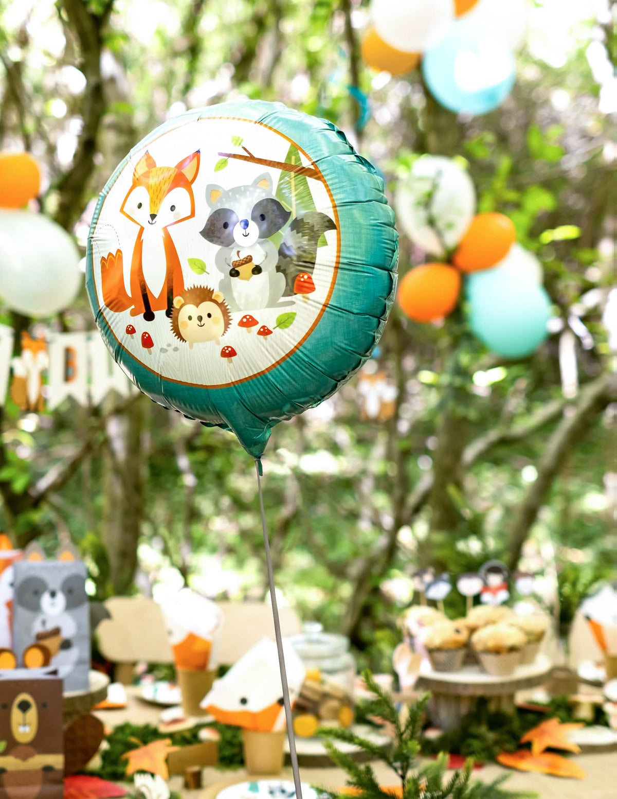 Decoração de festa campestre do balão em alumínio animal da floresta