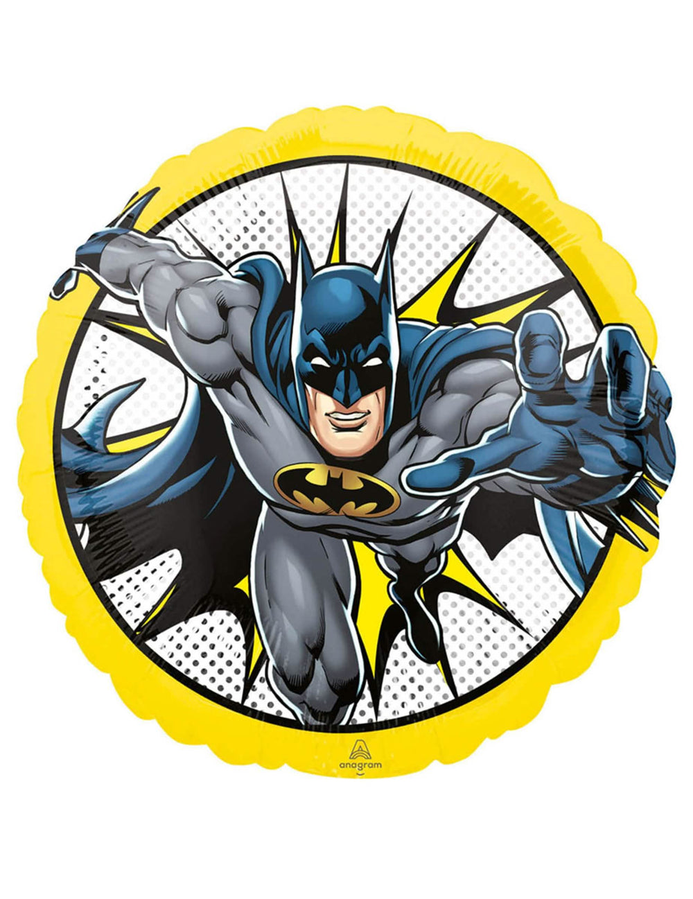Balão de alumínio Batman comics amarelo e azul
