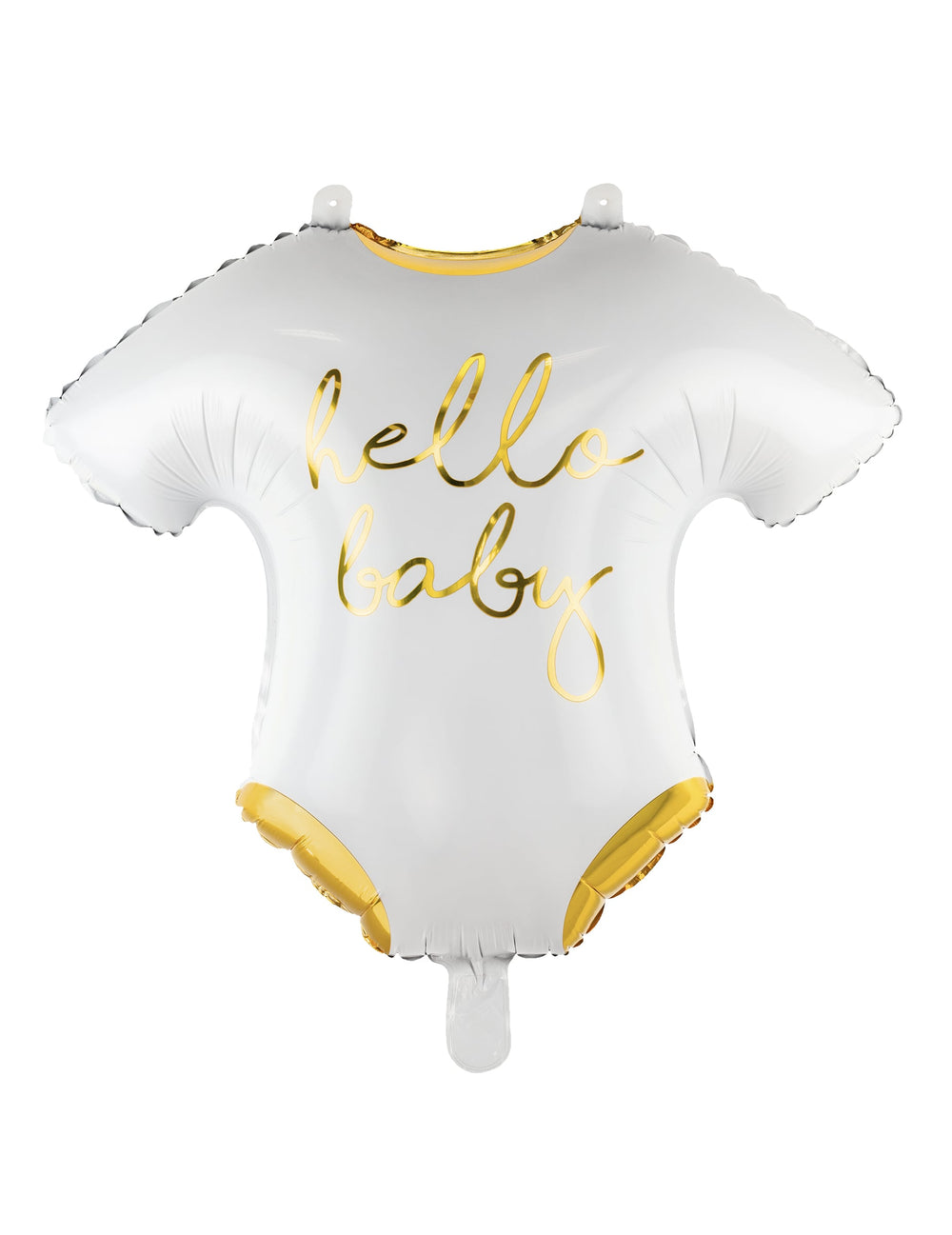 Ballon en aluminium body hello baby pour bébé blanc et doré