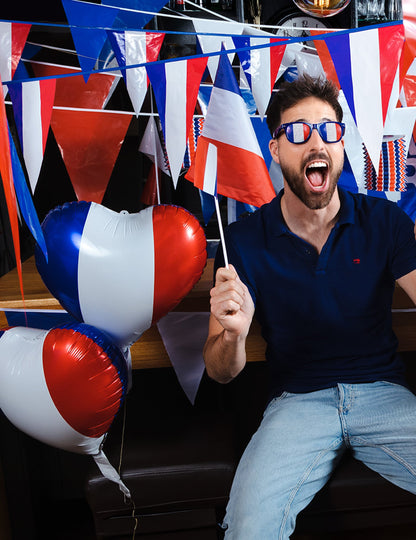 Mise en situation festive du ballon en aluminium Coeur France