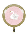 Ballon en aluminium cygne royal pour anniversaire rose et doré