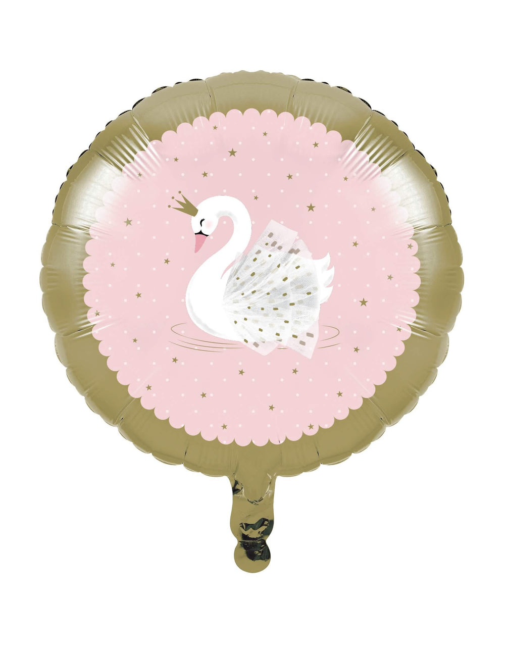 Balão em alumínio cisne real para aniversário cor de rosa e dourado