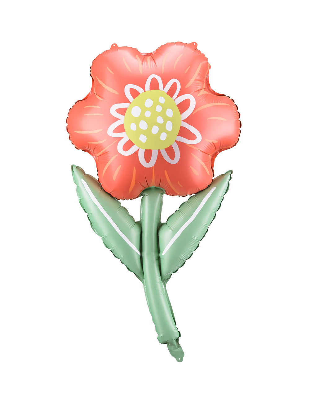 Ballon en aluminium fleur pour décoration rose et vert avec tige