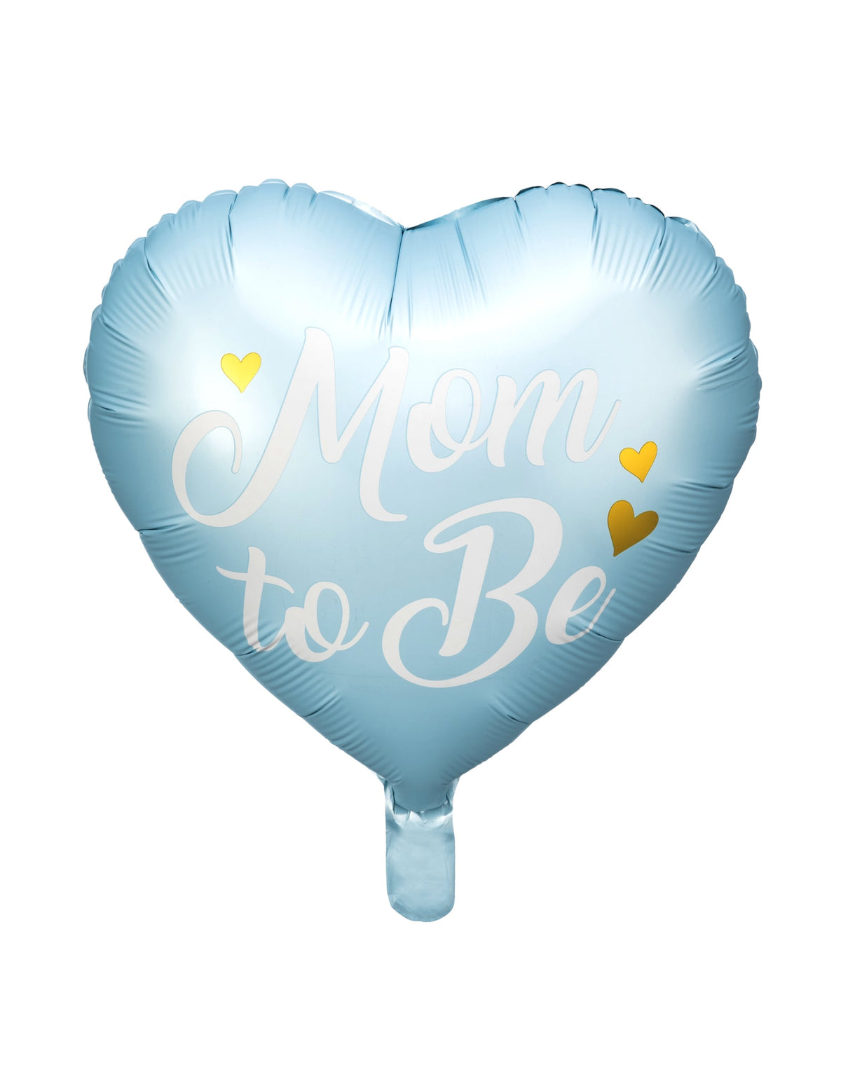 Ballon en aluminium Mom to be pour future maman bleu glossy en forme de coeur