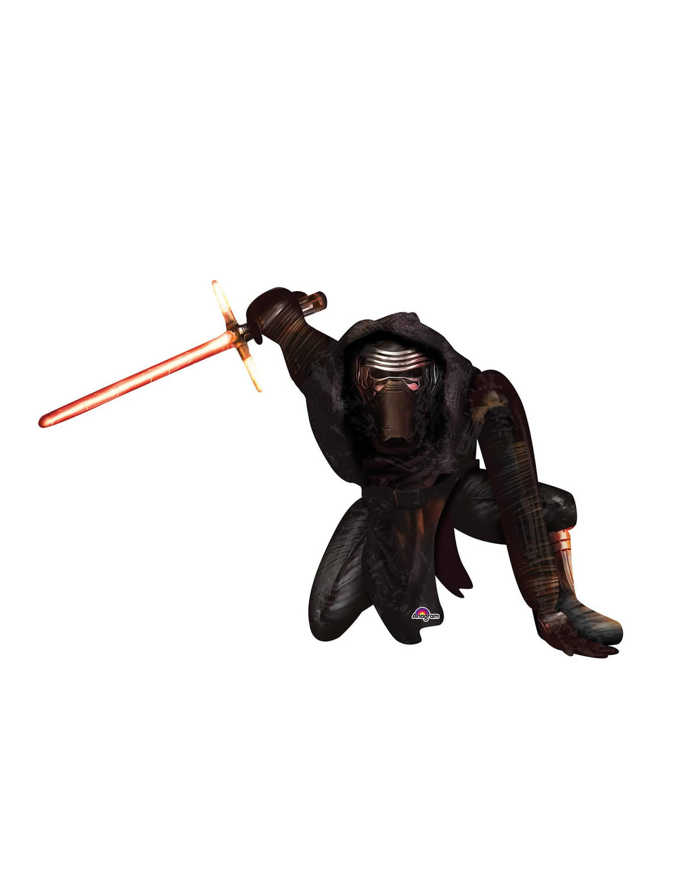 Ballon géant en aluminium Kylo Ren Star Wars VII noir avec sabre laser rouge