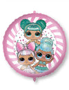 Ballon en aluminium LOL™ pour enfant rose et blanc