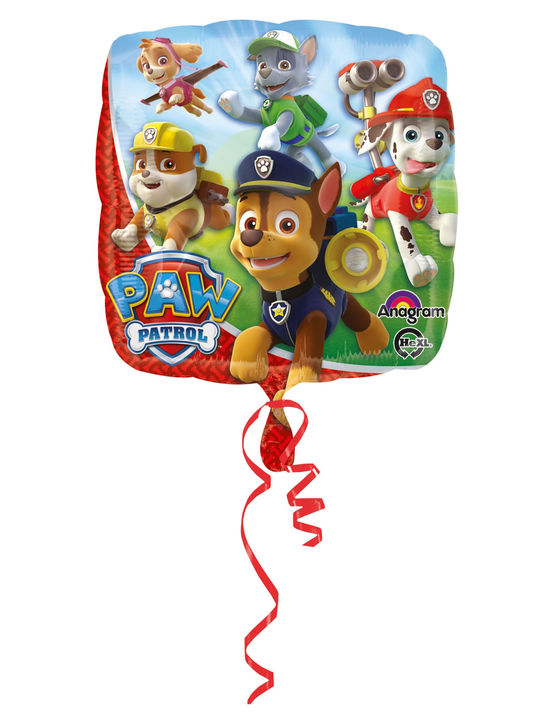 Ballon en aluminium Pat'Patrouille pour enfant multicolore de forme carrée