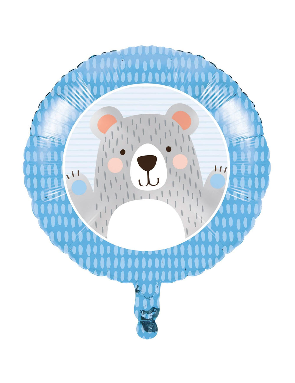 Balão de alumínio pequeno urso cinzento para baby shower azul