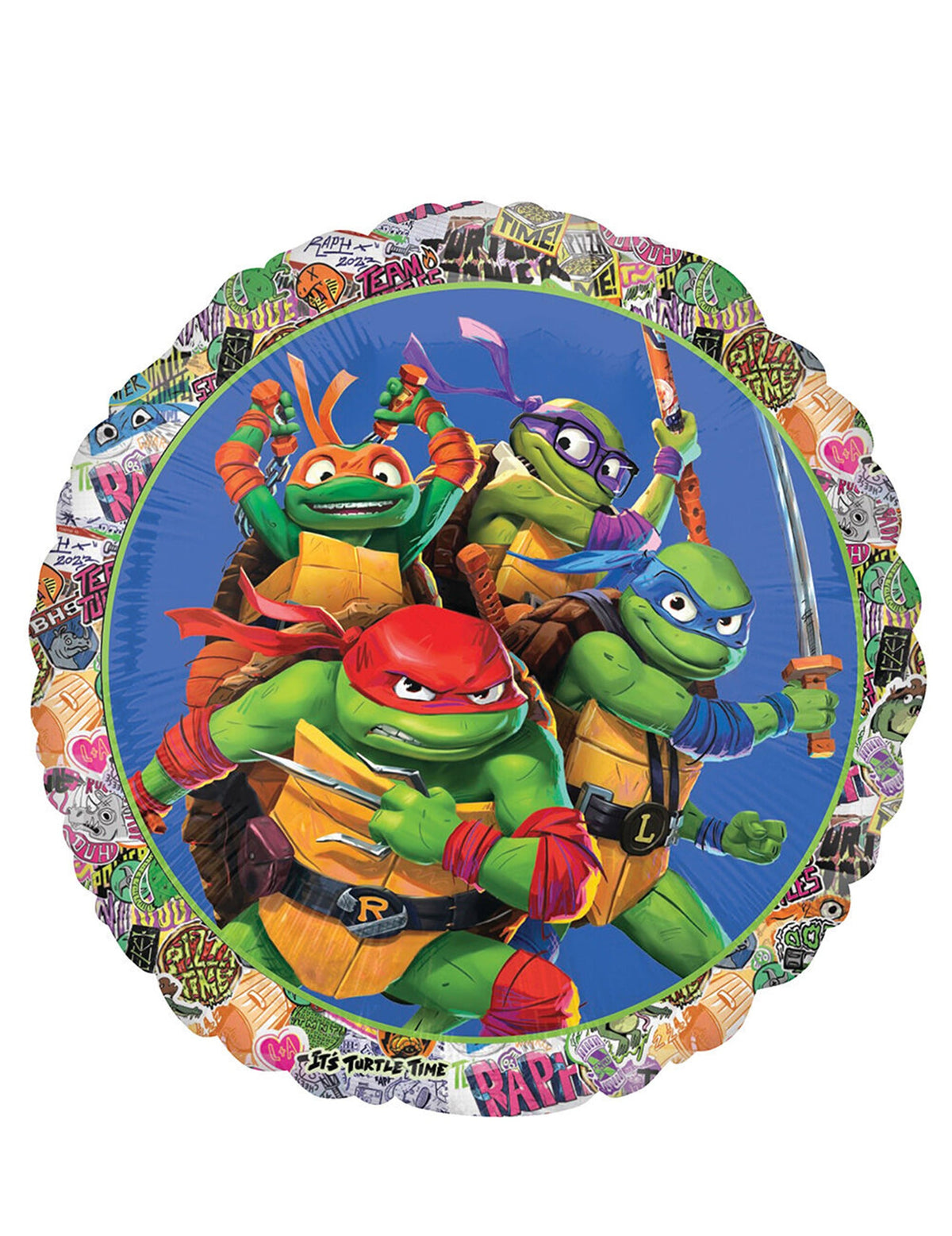 Ballon en aluminium Tortues Ninja pour enfant multicolore à motifs stickers