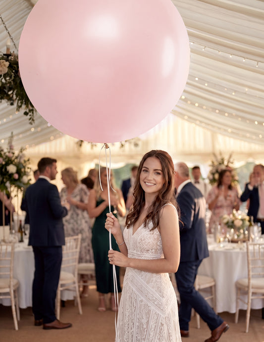 Balão de látex gigante rosa pálido 1 m