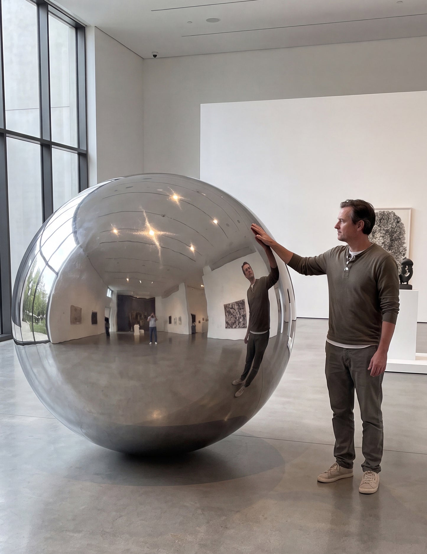 Balão gigante bola de espelho prateada 200 cm