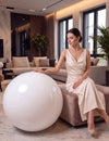 Balão gigante bola de espelhos branco 80 cm