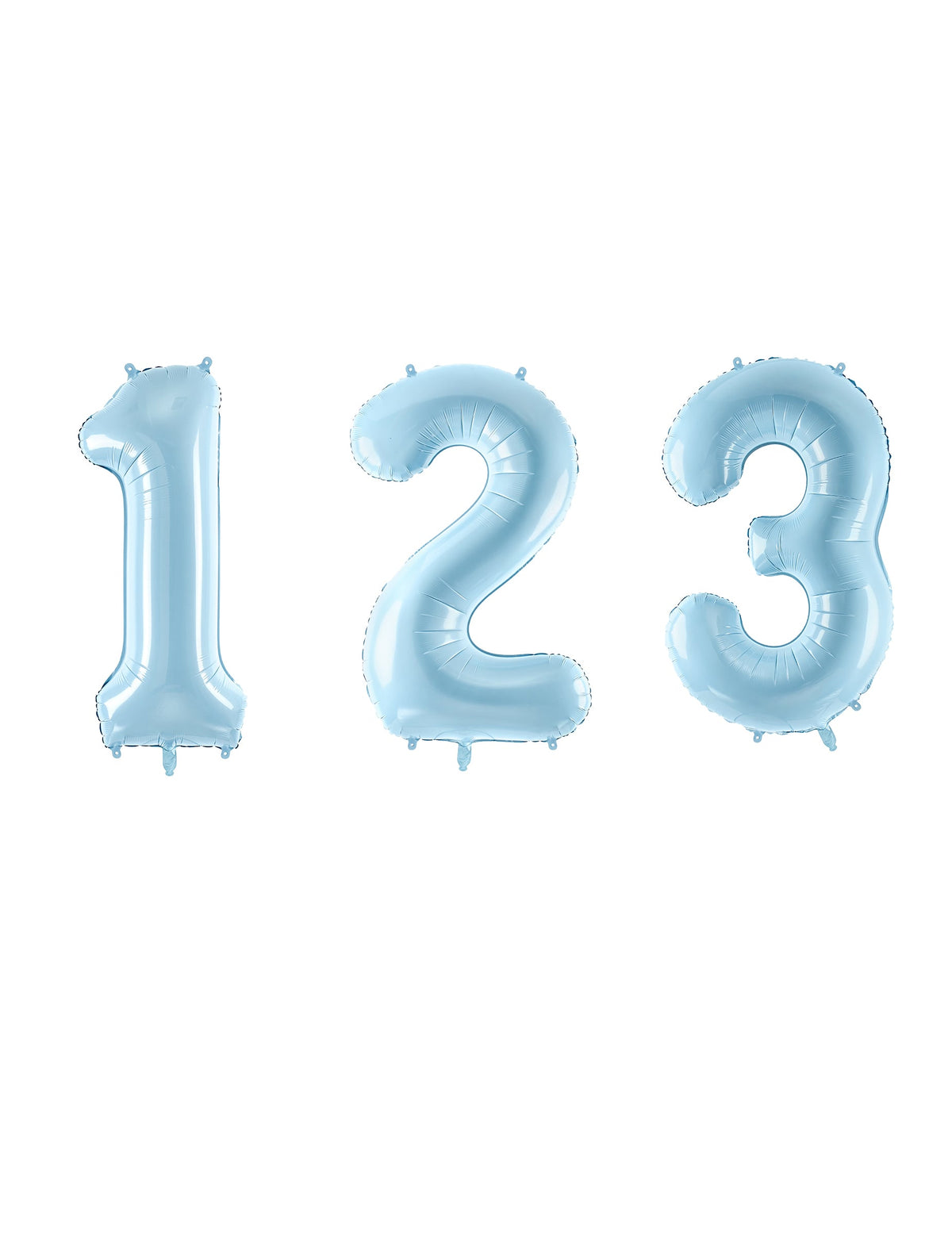 Ballon géant chiffre pour fête bleu pastel en aluminium