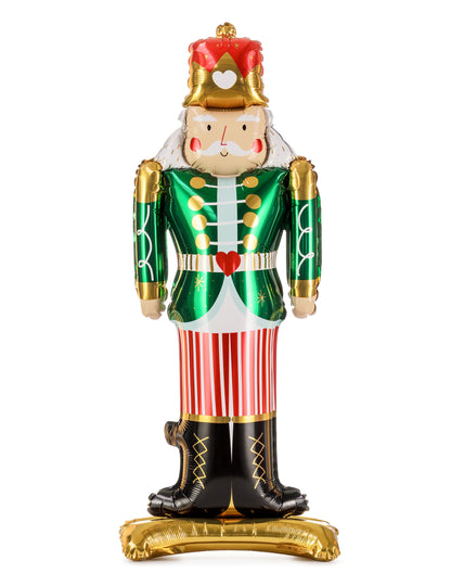 Ballon de Noël géant en aluminium casse-noisette pour décoration vert rouge et doré