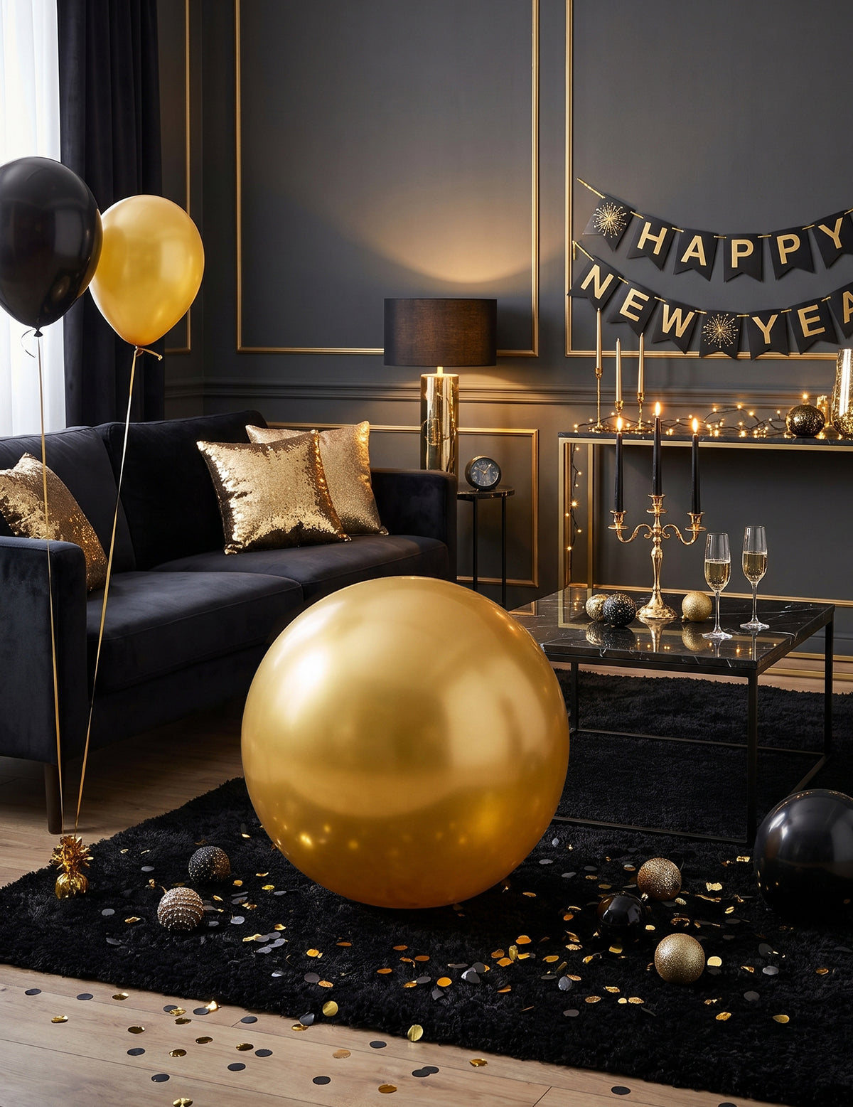Balão gigante de látex dourado 80 cm