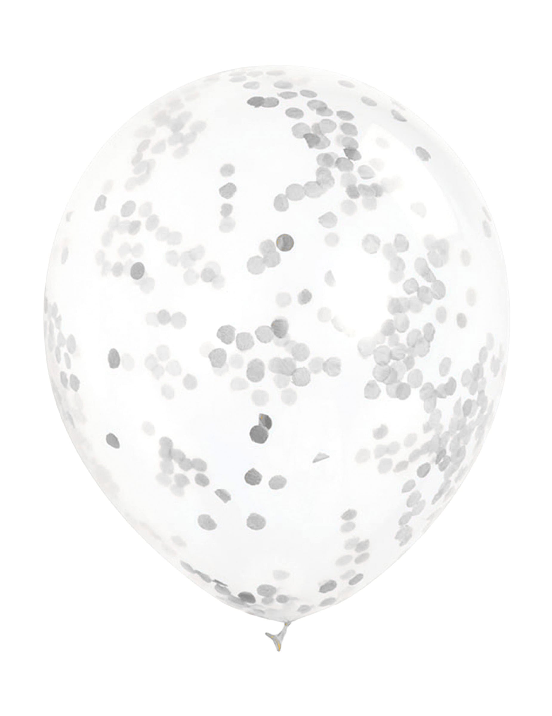 Ballons en latex à confettis transparents et argentés