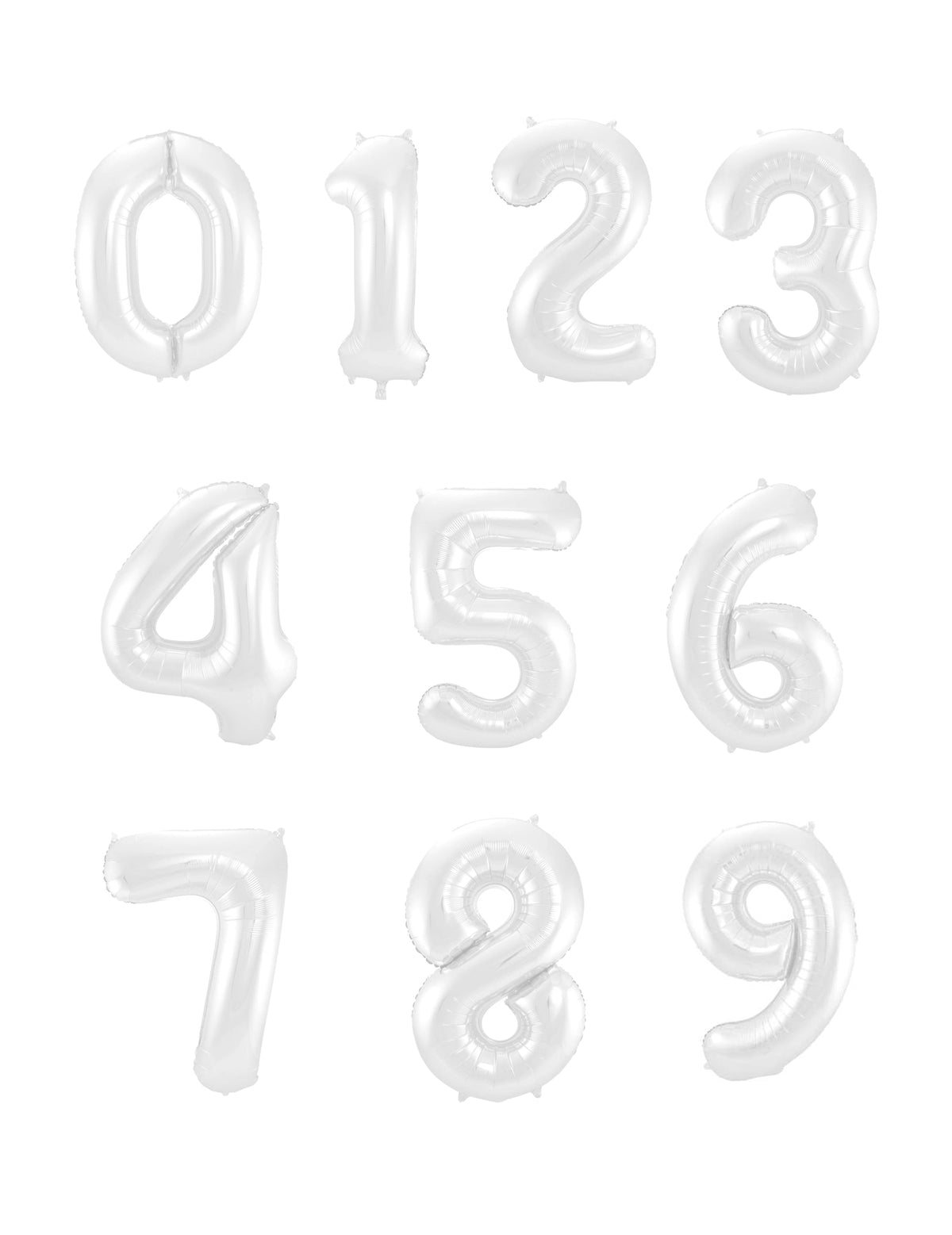 Ballon mylar chiffre pour anniversaire blanc mat