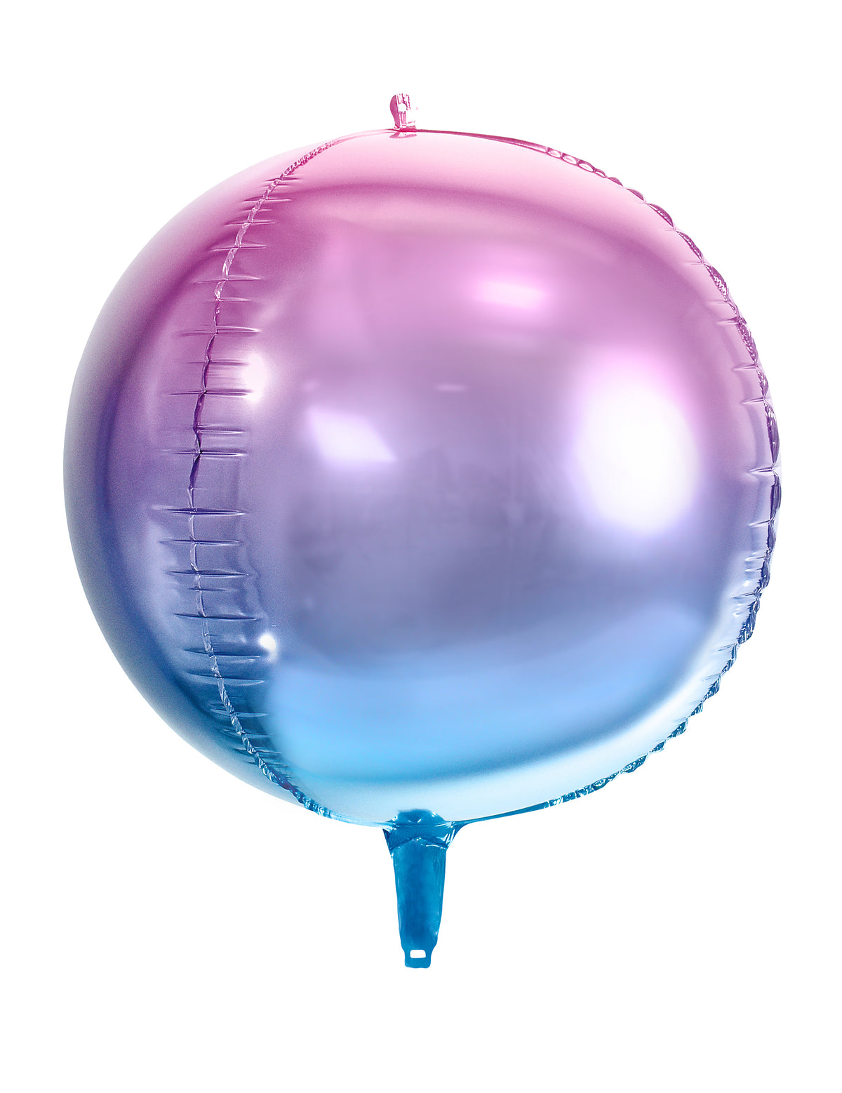 Balão esfera de alumínio degradê rosa e azul 35 cm inflável com hélio